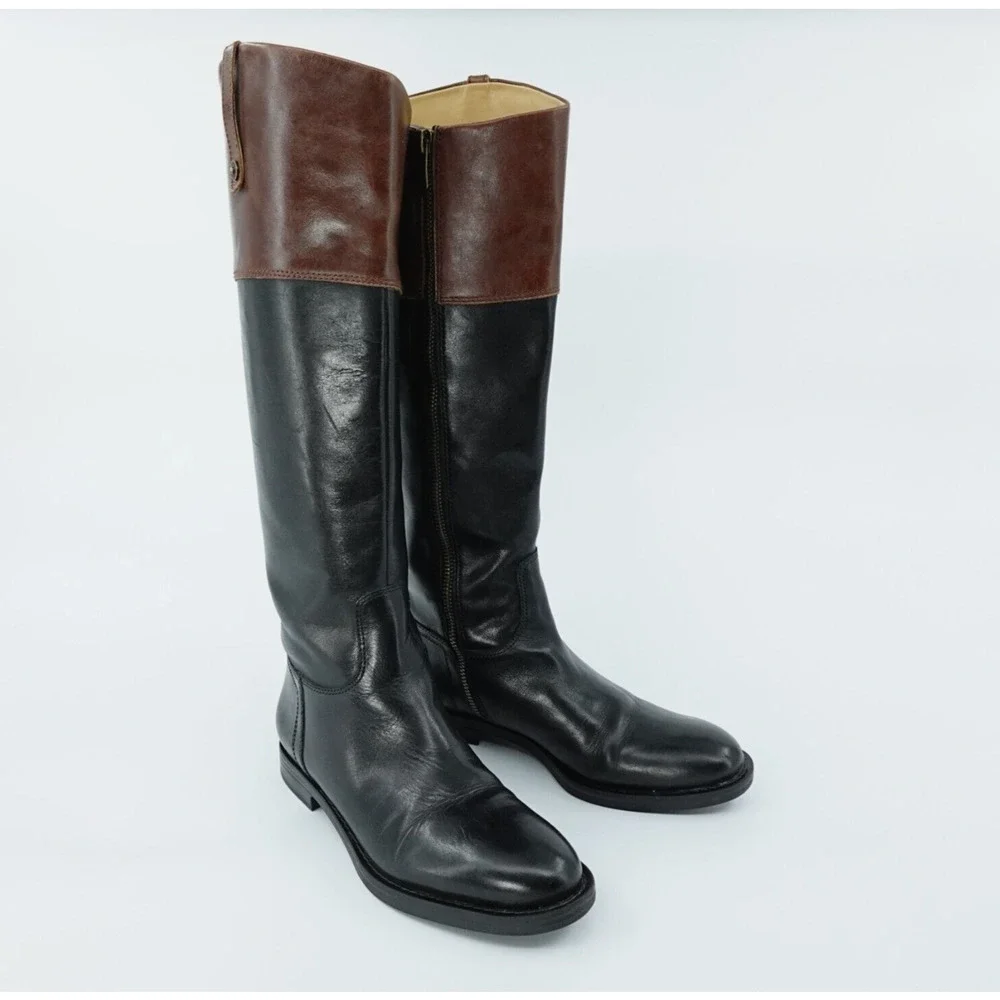 Enzo Angiolini Riding Boots Women 5.5 Black Leather Equestrian Dressage Timeless